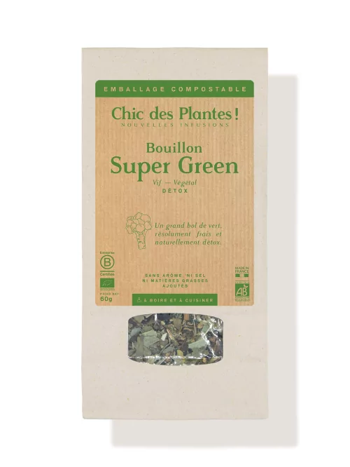 Bouillon bio de légumes verts détox brocoli spiruline - Super Green - Vrac 60g