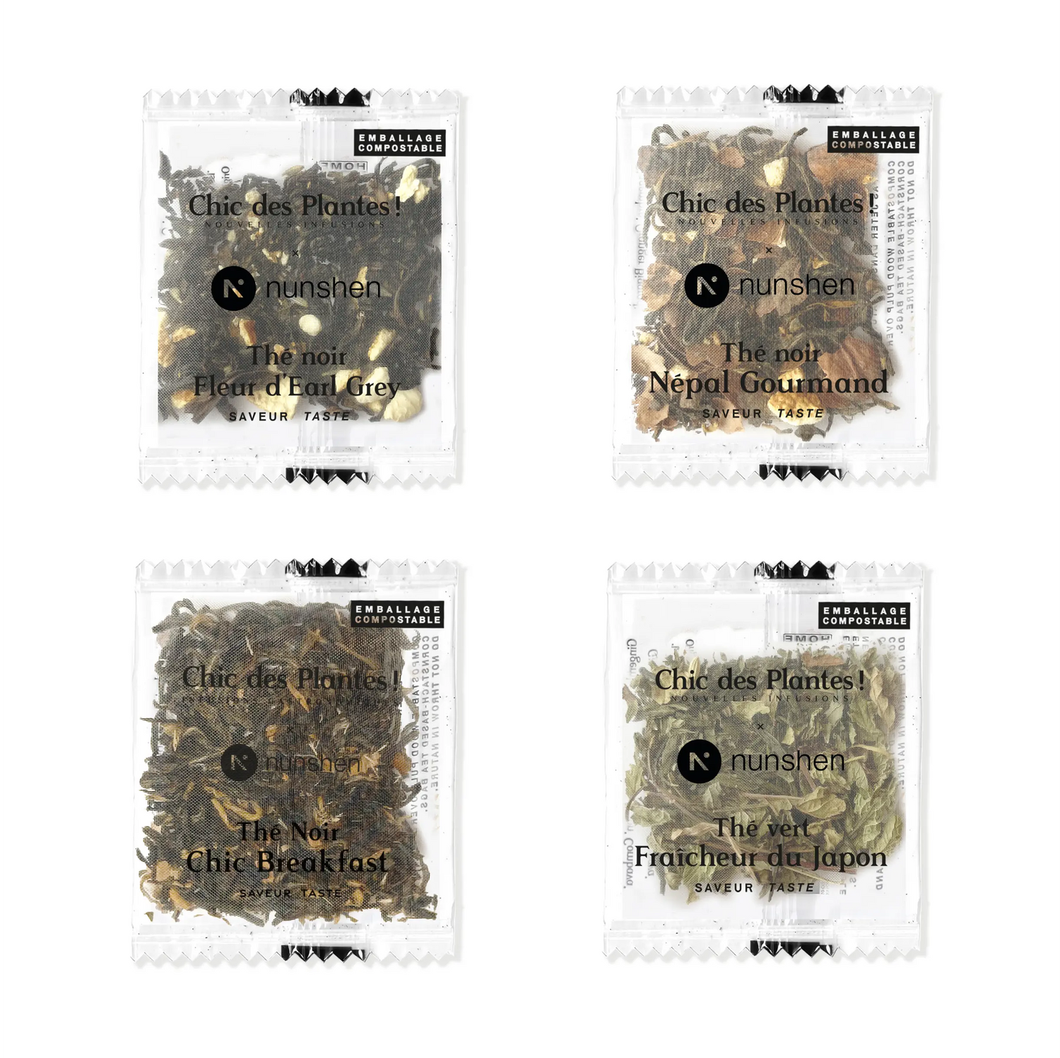 Pack 4 Thés thé noir thé vert bio sachets