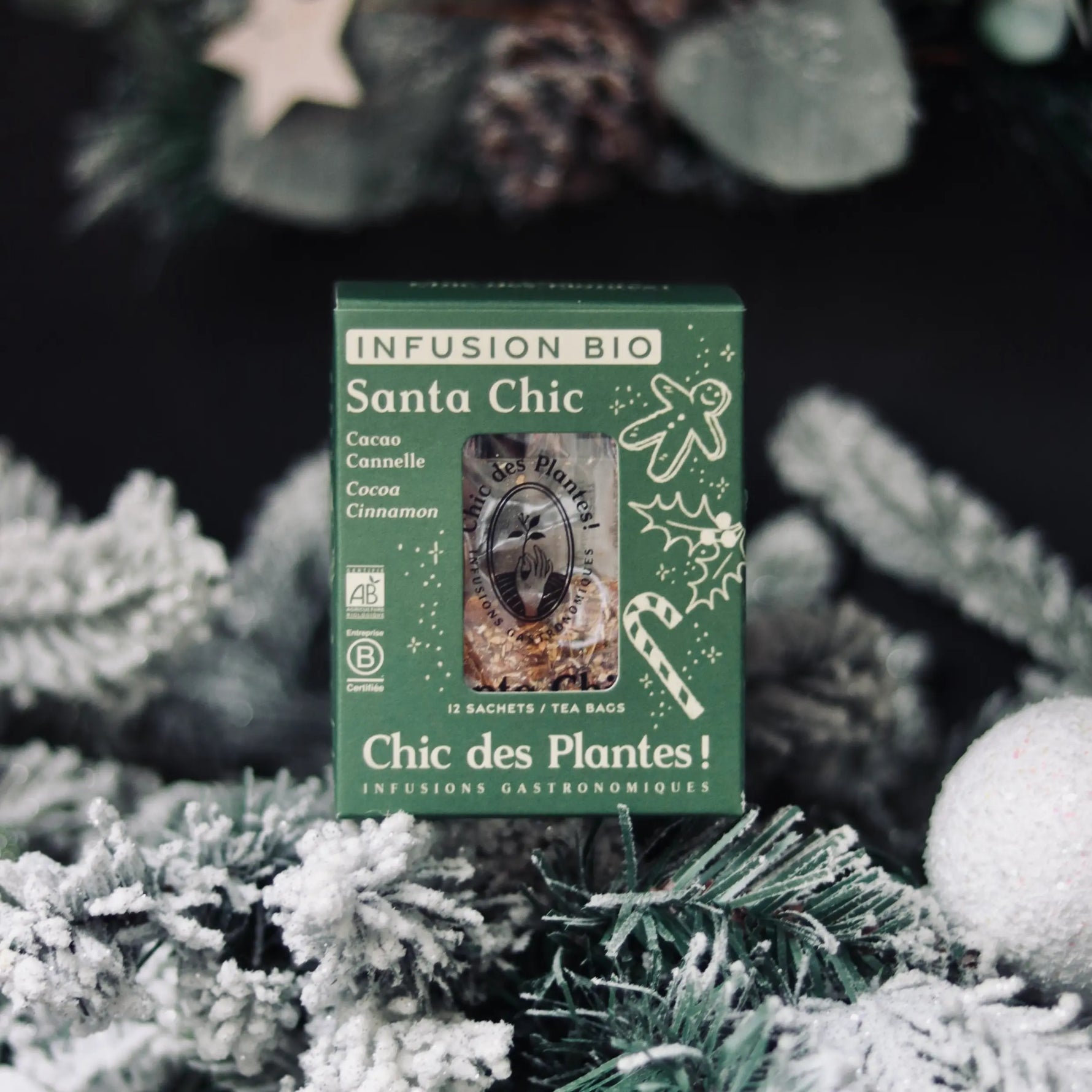 Infusion bio de Noël Santa Chic cannelle cacao cardamome sachet