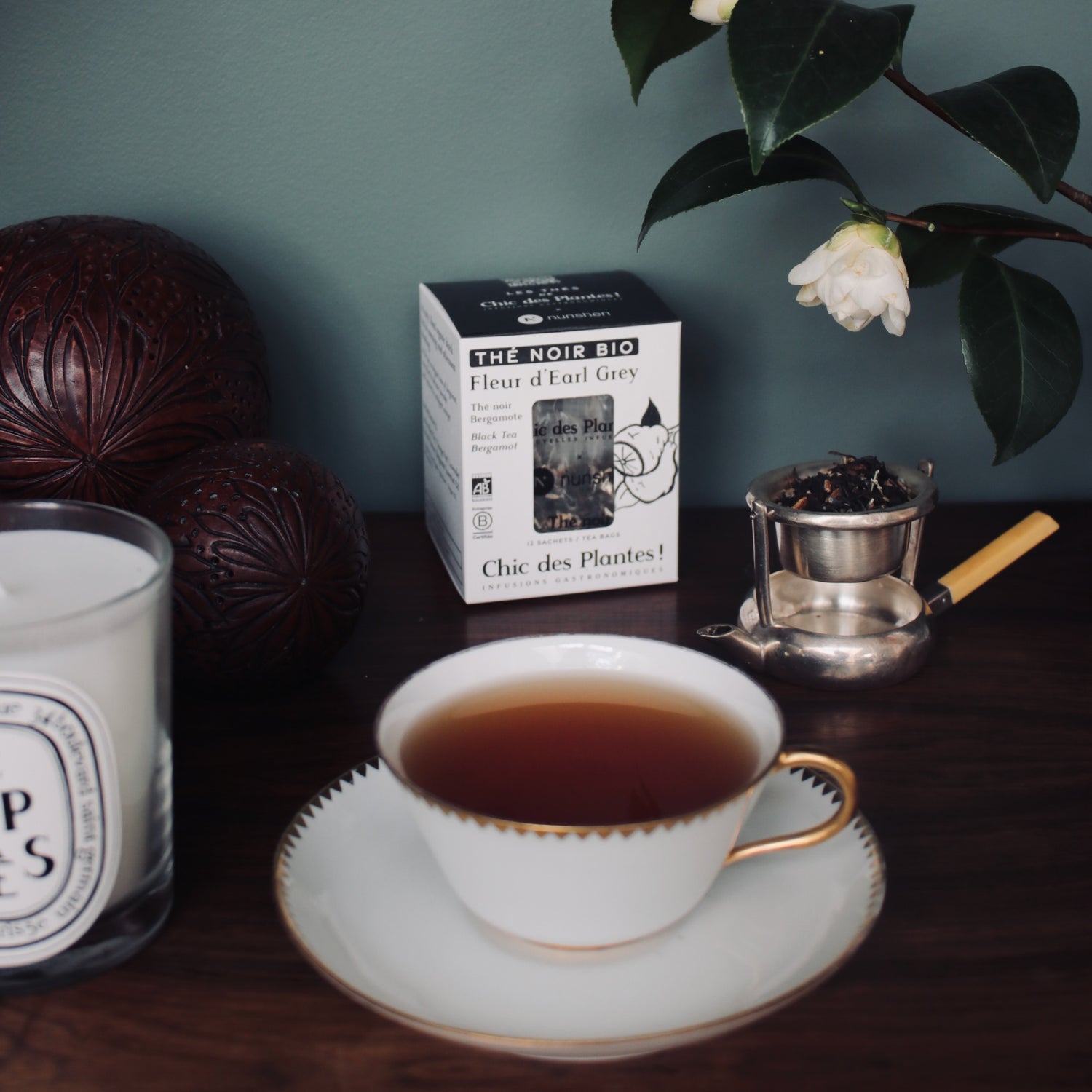 Thé bio Fleur d'Earl Grey bergamote orange lavande sachet