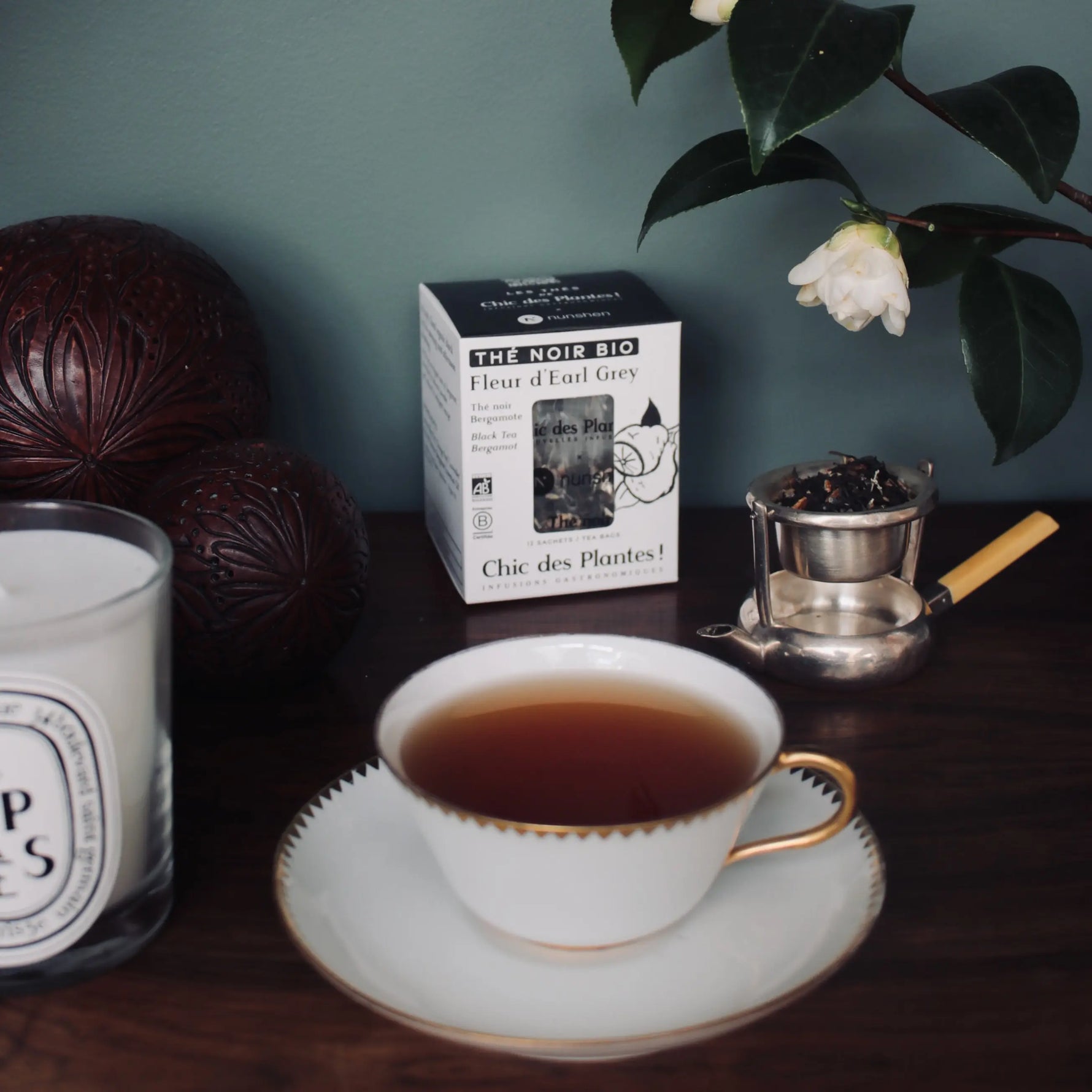 Thé bio Fleur d'Earl Grey bergamote orange lavande sachet