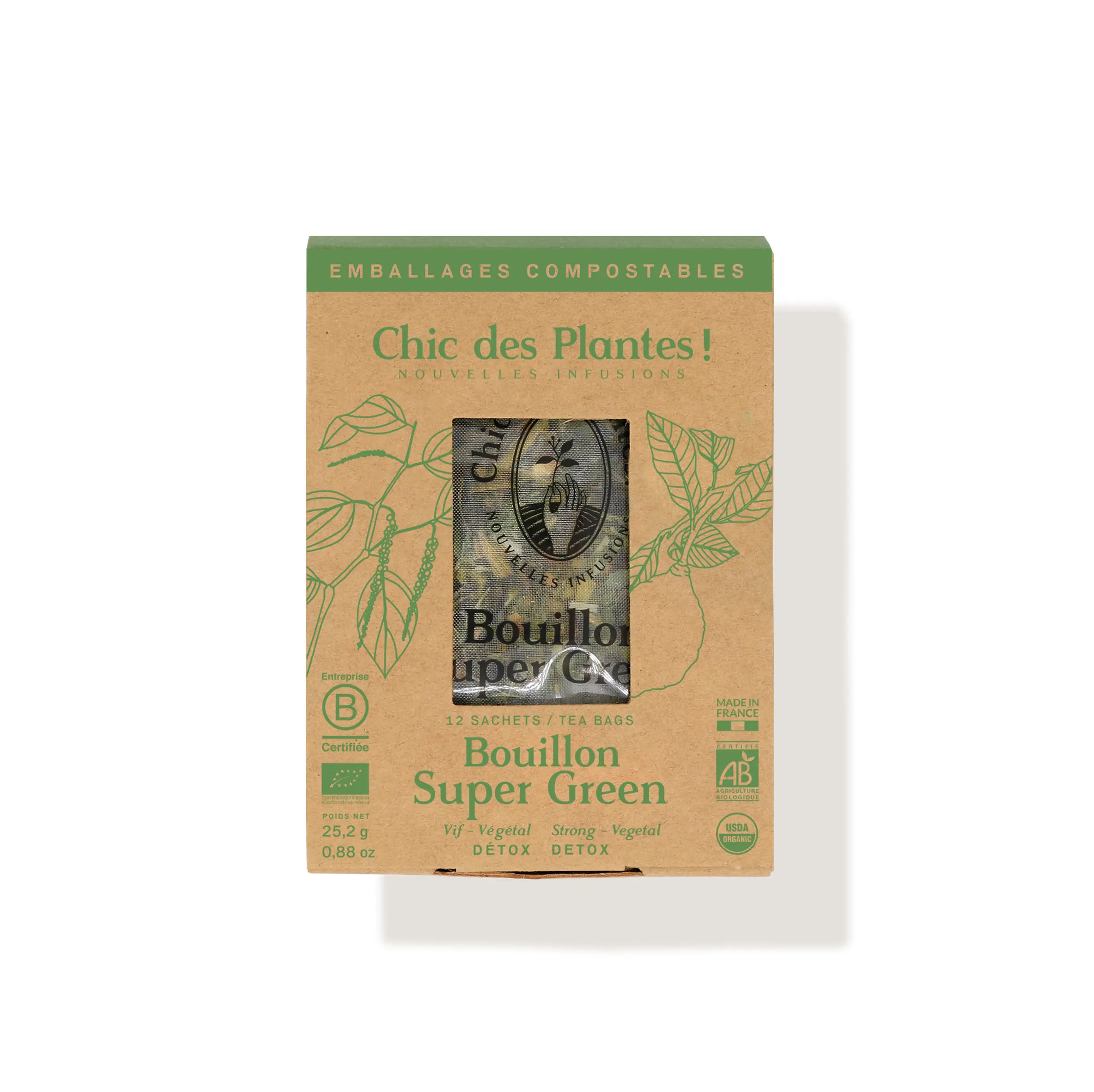 Bouillon bio détox poivron vert eucalyptus citron boîte 12 sachets #12-sachets