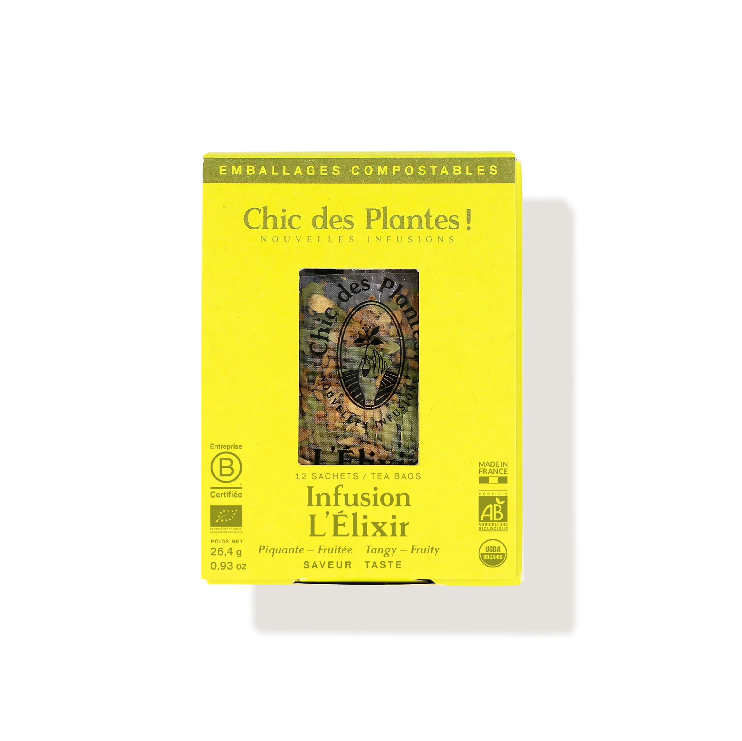 Infusion bio L'Élixir gingembre citron fleur d'oranger boîte 12 sachets #12-sachets