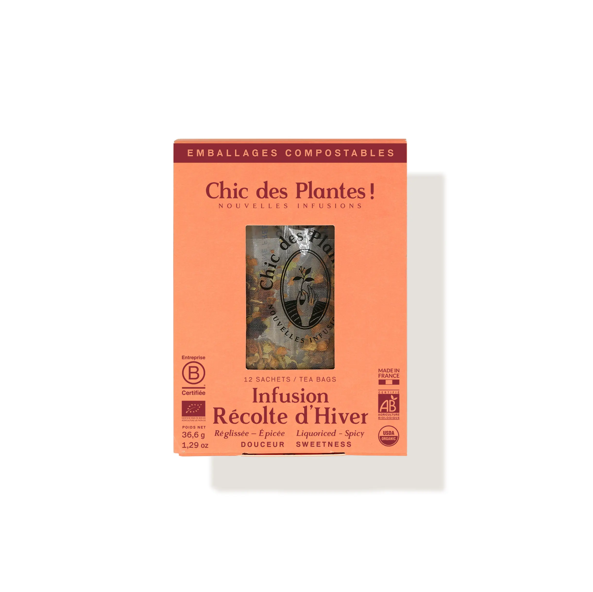 Infusion bio Récolte d'hiver cannelle orange réglisse boîte 12 sachets #12-sachets