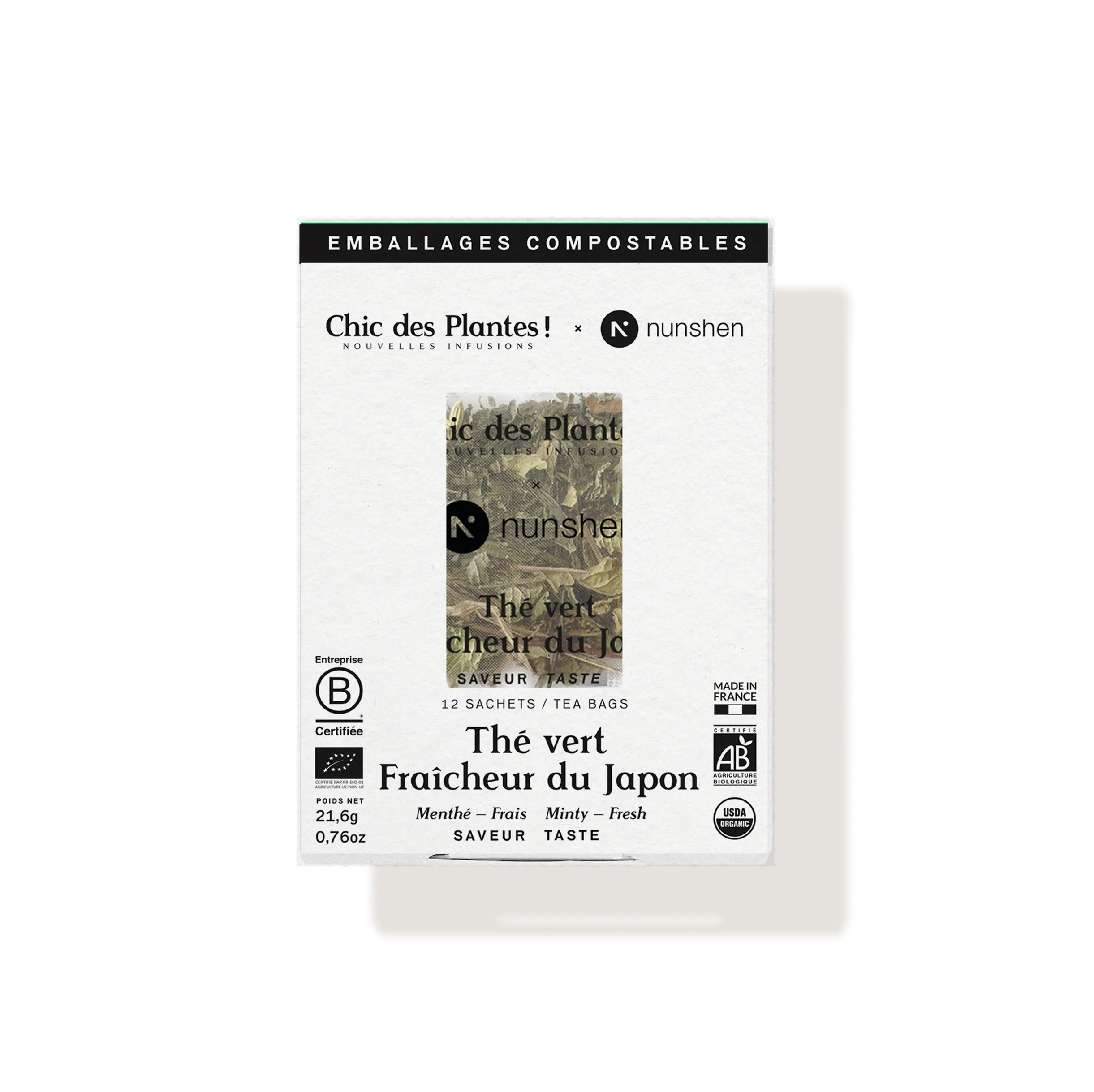 Thé vert bio du Japon menthe fenouil boîte 12 sachets #12-sachets