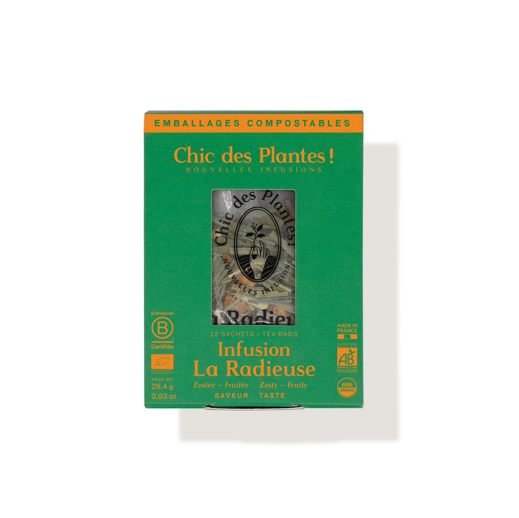 Infusion bio La Radieuse citronnelle citron bergamote boîte 12 sachets 
