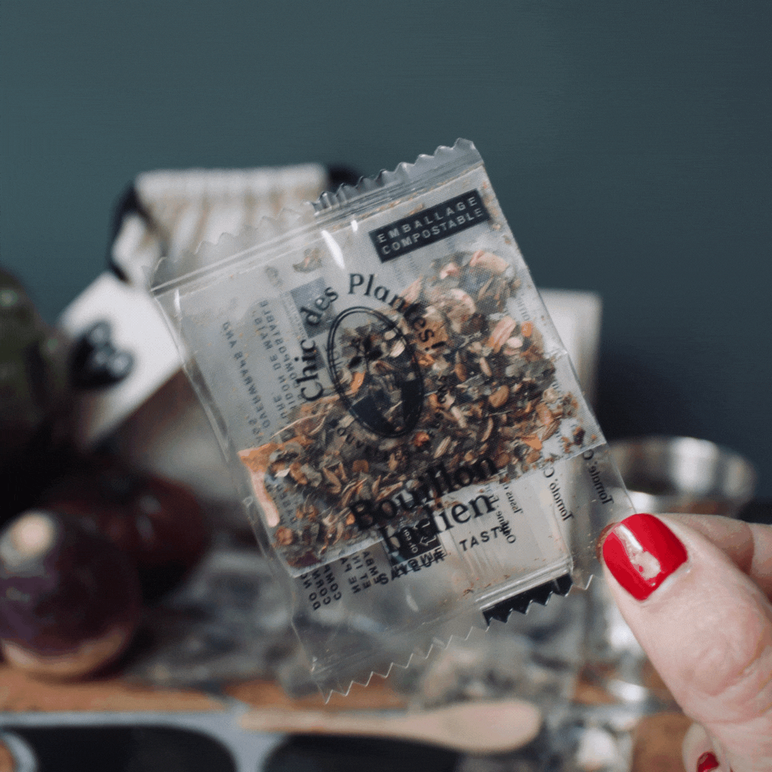 Assortiment pochon 4 bouillons de légumes bio sachets et recettes de naturopathie